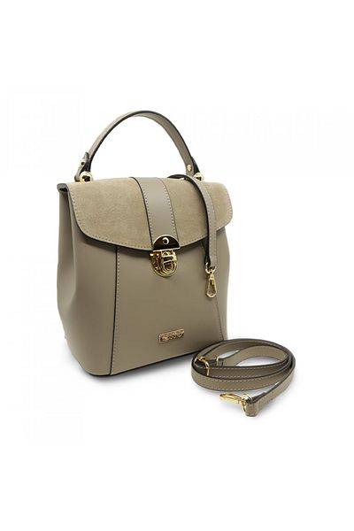 BESSO Stile in Citta Grey genuine leather backpack