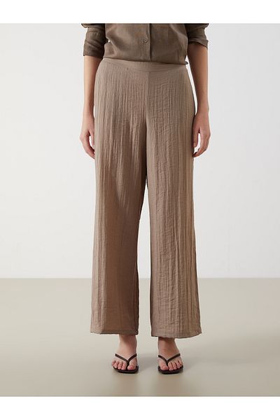 LC Waikiki Elastic Waist Textured Women's Trousers