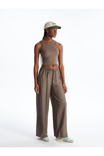 LC Waikiki Wide Leg Women's Trousers with Elastic Waist