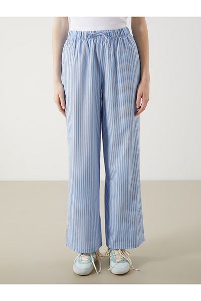 LC Waikiki Pantaloni de damă cu dungi cu talie elastică