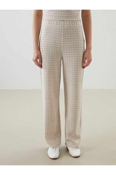 LC Waikiki Patterned Women's Trousers with Elastic Waist
