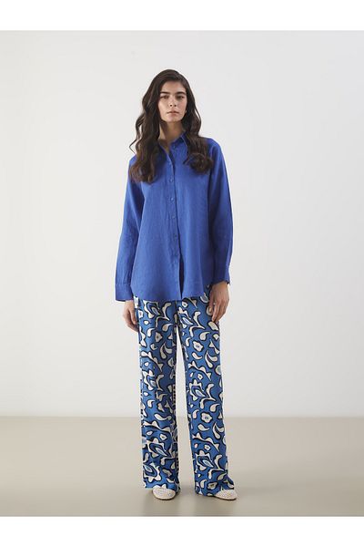 LC Waikiki Patterned Women's Trousers with Elastic Waist
