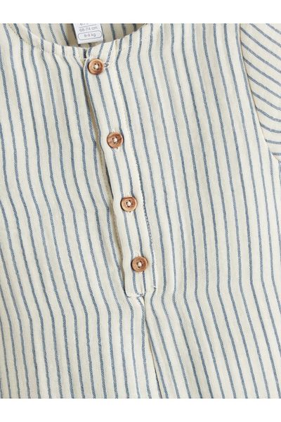 LC Waikiki Striped Cotton Baby Boy Jumpsuit
