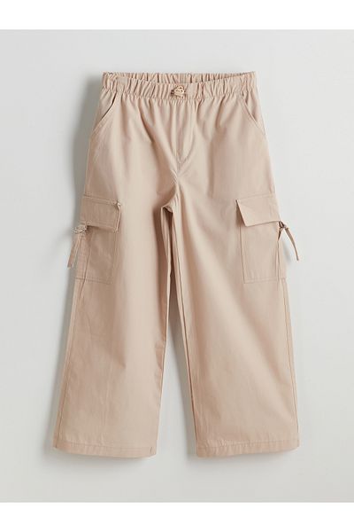 LC Waikiki Girls' Cargo Pants with Elastic Waist