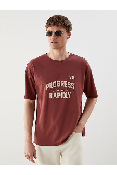 LC Waikiki Tricou pentru bărbați din bumbac pieptănat cu mânecă scurtă cu decolteu