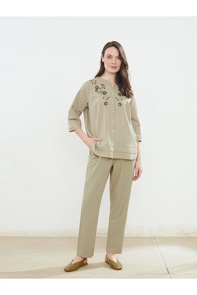 LC Waikiki Women's Linen Blended Pants with Elastic Waist