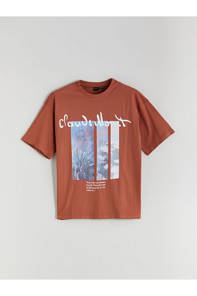 LC Waikiki Crew Neck Claude Monet Printed Young Men's T-Shirt