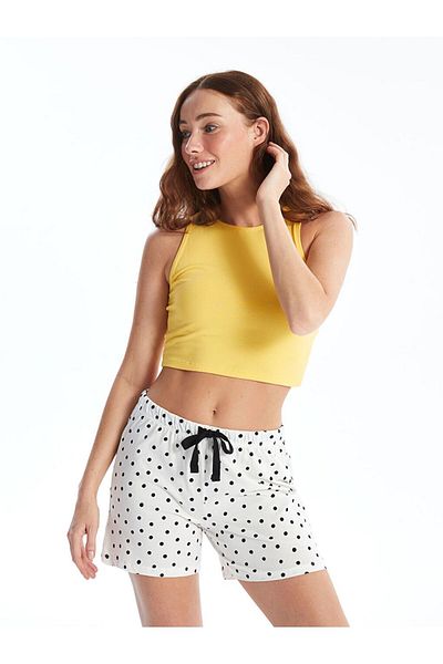 LC Waikiki Sari Women's Crew Neck Plain Crop Tank Top