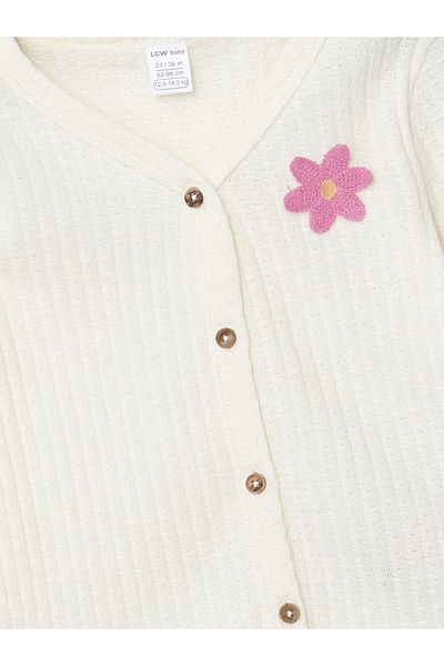 LC Waikiki V Neck Striped Baby Girl Cardigan