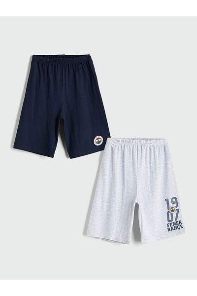 LC Waikiki Beli Lastikli Fenerbahçe Baskılı Erkek Çocuk Pijama Şort 2'li