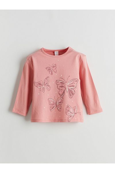 LC Waikiki Crew Neck Printed Girls' T-Shirt Set of 2