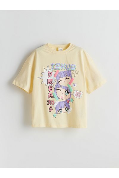 LC Waikiki Crew Neck Anime Printed Girls' Pajama Set