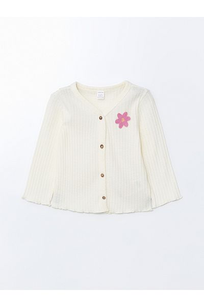 LC Waikiki V Neck Striped Baby Girl Cardigan