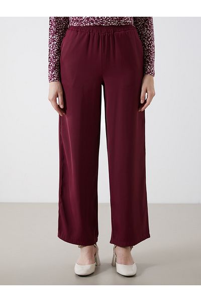 LC Waikiki Wide Leg Women's Trousers with Elastic Waist