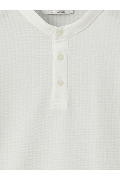 LC Waikiki Judge Collar Textured Boy's T-Shirt