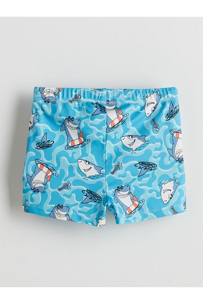 LC Waikiki Bedruckter Boxer-Badeanzug für Jungen mit elastischem Bund