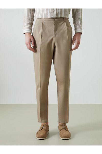 LC Waikiki Ανδρικό πλισέ Chino παντελόνι Standard Mold Gabardine