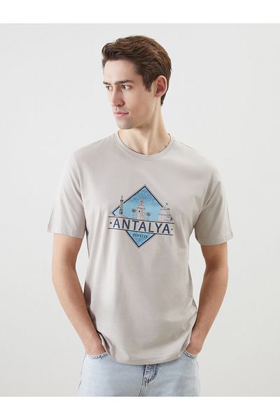 LC Waikiki Crew Neck Antalya Printed Combed Cotton Men's T-Shirt
