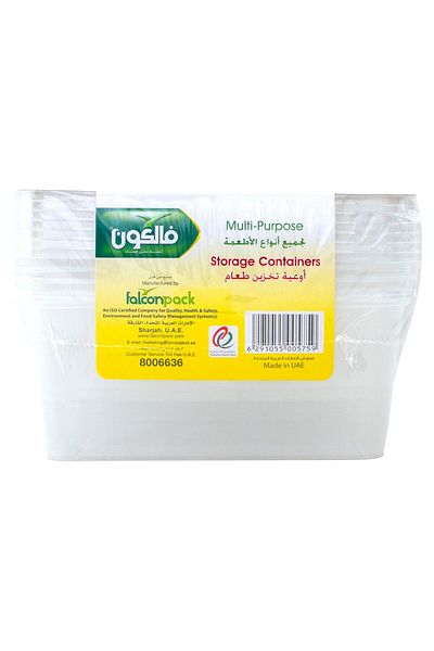 Falcon 6 Pcs Multi-Purpose Storage Containers – 500ml to 1500ml | BPA-Free Plastic