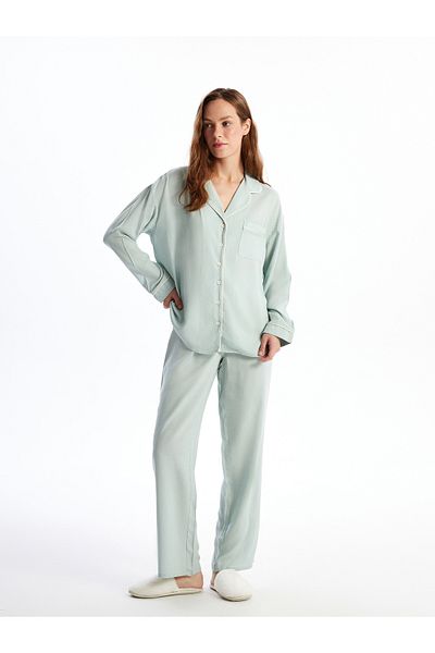 LC Waikiki Shirt Collar Polka Dot Women's Pajama Set