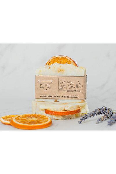 BeOne Cosmetics Dreamy Seville - handmade artisanal soap, 100% natural, orange, lavender and cedar aroma