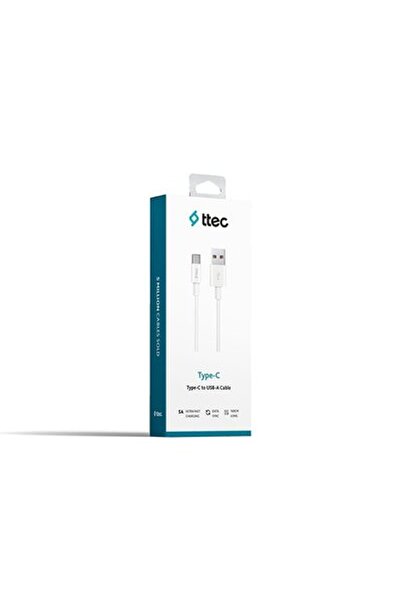 Ttec Type-C - USB-A Şarj Kablosu Beyaz-Mor