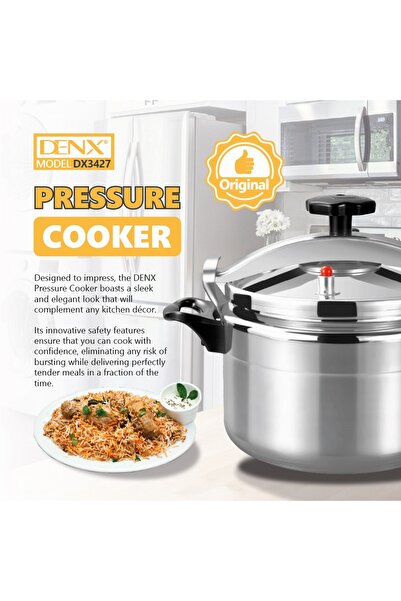 Denx Aluminum Pressure Cooker Silver 11 Liter,DX3427