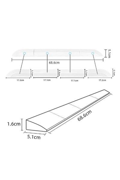 PAA-home Rampa inaltatoare prag, Paa-home, pentru aspiratoarele de tip robot, culoare alb, inaltime 1.6 cm