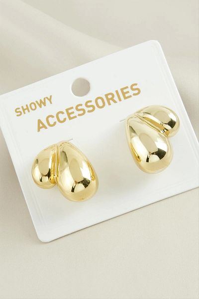 AC BOX Curved Water Drop Earrings