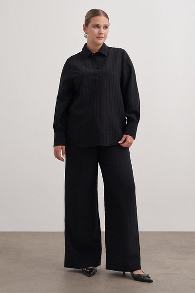 MYLİNE Striped Shirt with Bow Tie on the Back
