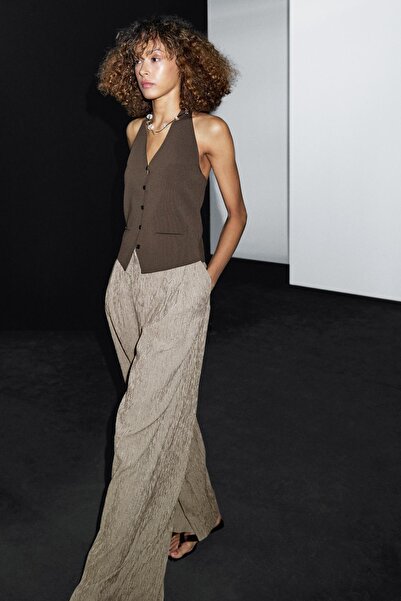 Massimo Dutti Dokulu çok çizgili pantolon