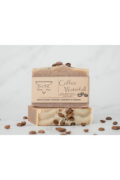 BeOne Cosmetics Coffee Waterfall - Handmade, 100% natural, exfoliating, coffee aroma soap