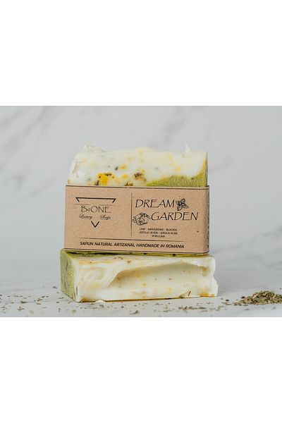 BeOne Cosmetics Dream Garden - handmade naturalartizanal soap, 100% natural, lime, busuioc and tangerine flavor