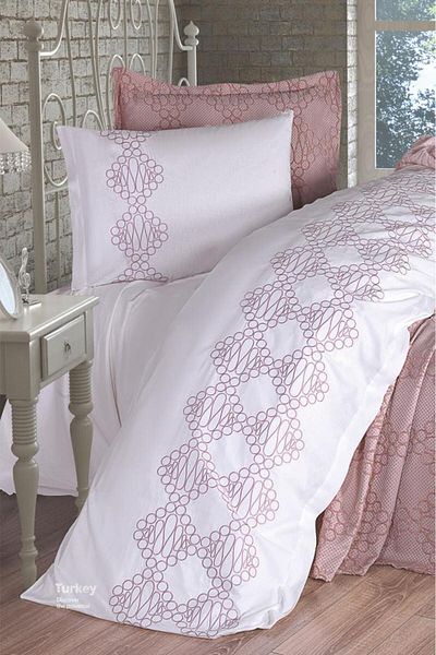 Çeyiz Diyarı Kristina 4 Piece Embroidered Pique Set 240X260 Powder