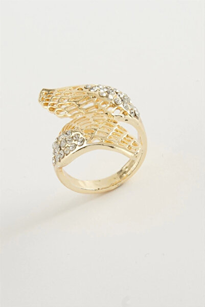 ELİZ BERRA MODA خاتم قابل للتعديل مرصع بحجر لامع على شكل جناح