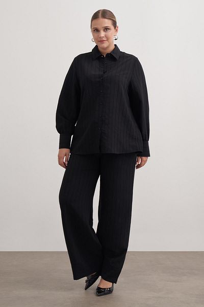 MYLİNE Striped Shirt with Bow Tie on the Back