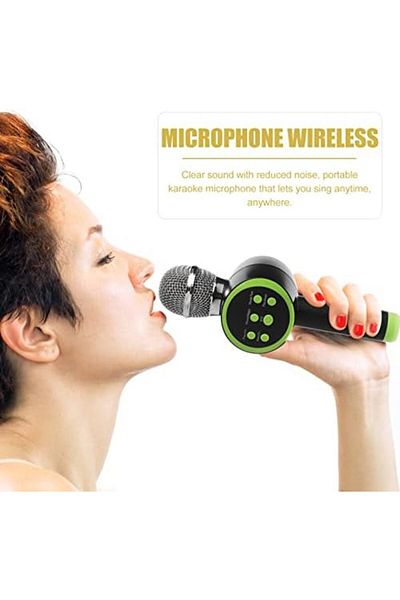 MACON V11 Wireless Karaoke Microphone USB Card Handheld Singing Microphone All in One Karaoke Machine Port