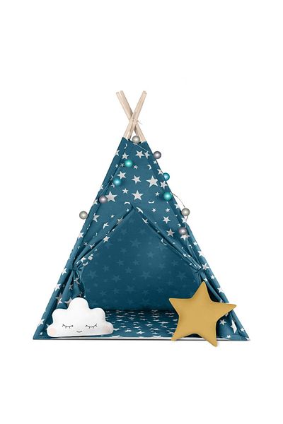 shumee Cort Teepee Nukido cu lumini pentru copii - Albastru
