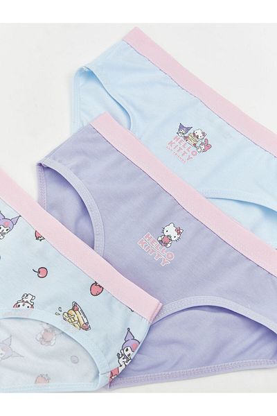LC Waikiki Blue Hello Kitty Patterned Girl's Panties 3-Piece
