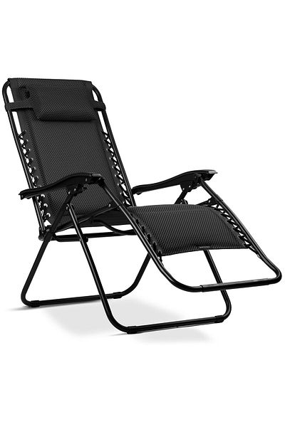shumee Sofotel ChillWell Soft folding garden lounger with cushion, black