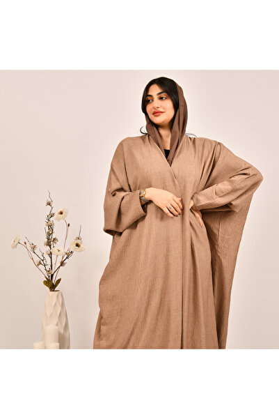 Beyond Beige half-bisht abaya with summer fabric