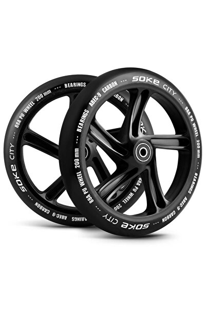 shumee Roți trotinetă oraș 200 mm negre 2 buc