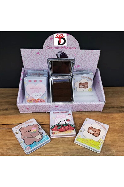 HALL BREATHE Renkli ve sevimli ayıcık tasarımlı küçük el aynası