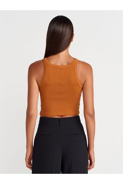 Dilvin 21104 Ribbed Crop Top-A.Tile