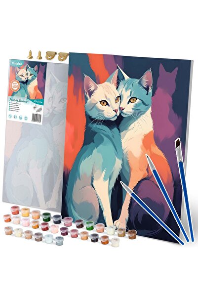 shumee Tablou de pictat după numere 40x50 cm Pisici Massido