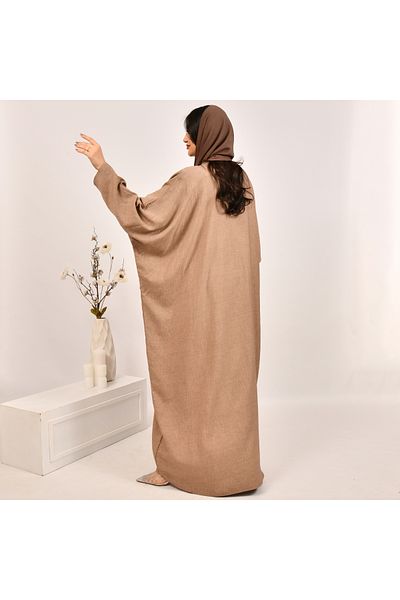 Beyond Beige half-bisht abaya with summer fabric