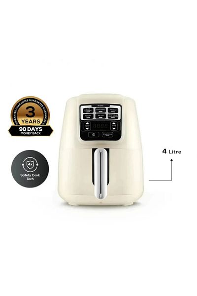 Karaca Air Cook XL 2-in-1-Heißluftfritteuse mit Schmorfunktion, 4 l, 1550 W, Starlight