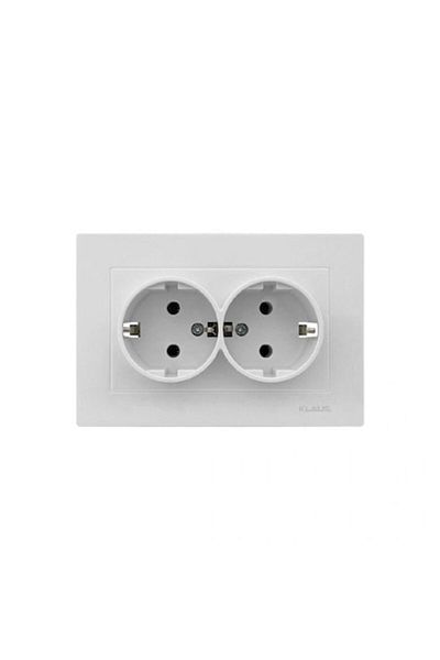 Klaus Double Schuko Socket White