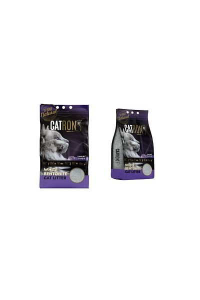 Catron – Natural White Bentonite Cat Litter | Odour Control | Clumping | Lavender | 10L (8.5kg)