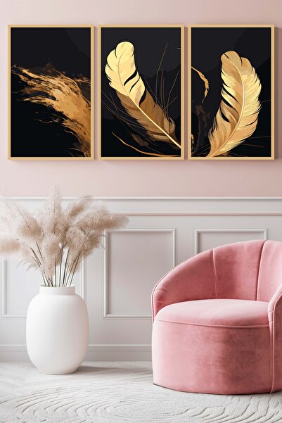 Hagen Duvar Tablosu Çerçeve Görünümlü 3 lü Tablo Mutfak Tabloları Modern Tablo Bohem Tablo Premium Kalite